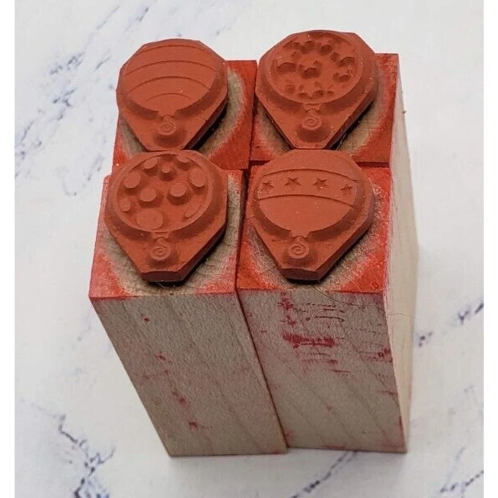 Hero Arts Little Ornaments Set Of 4 Wooden Rubber Stamps LL879